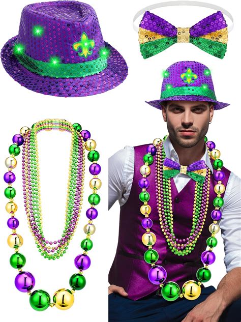 Amazon Cozypower 3 Pcs Men S Mardi Gras Costume Accessories Set