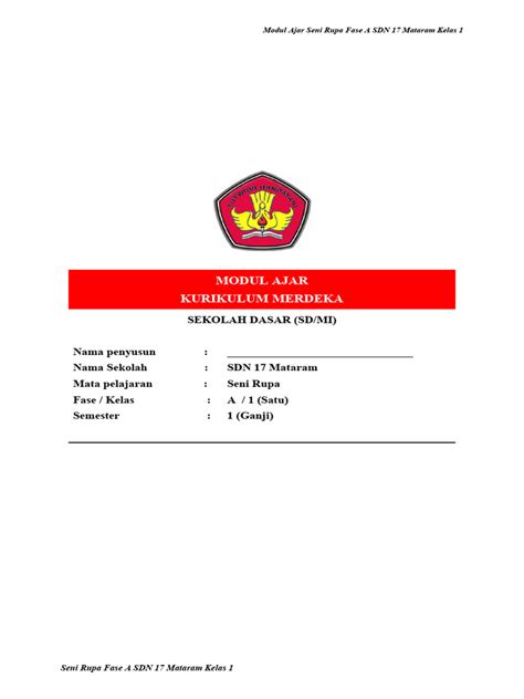 Modul Ajar Seni Rupa Kelas 1 Kegiatan 11 Pdf