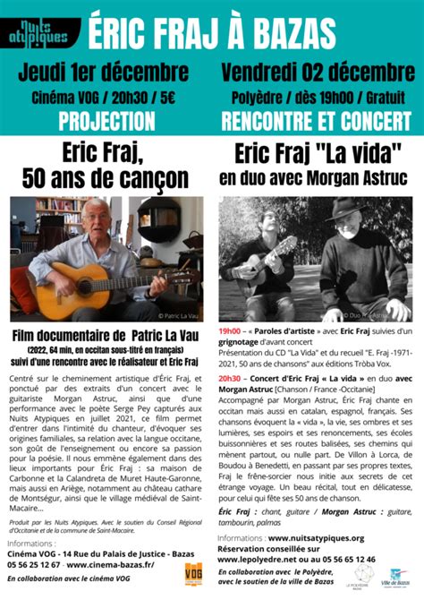 Projection Éric Fraj 50 ans de chanson Eric Fraj