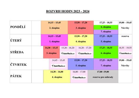 Rozvrh hodin kolektivní výuky 2023 2024 zus hlucin cz