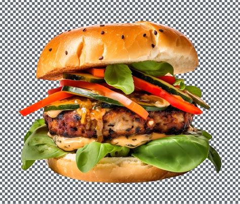 La Deliciosa Hamburguesa Tempeh Aislada Sobre Un Fondo Blanco Foto