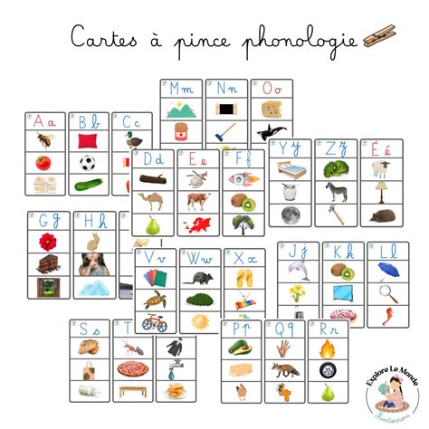 Cartes Pince Phonologie Explore Le Monde Montessori