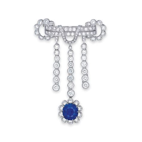 An Important Sapphire And Diamond Brooch Christies