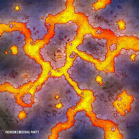 OC Art Lava Fields Battlemap R DnD