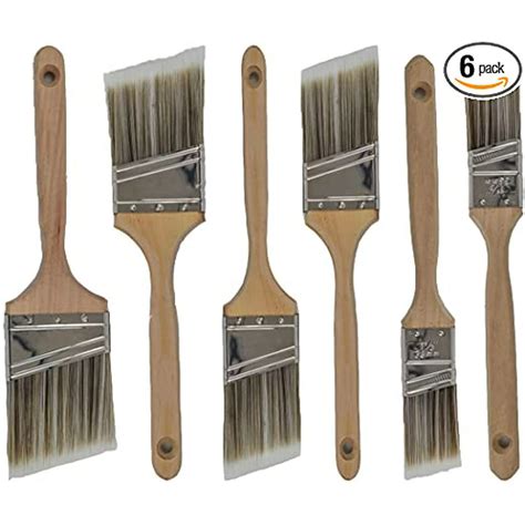 Pro Grade Angle Sash Premium Paint Brushes 6 Piece Set Interior