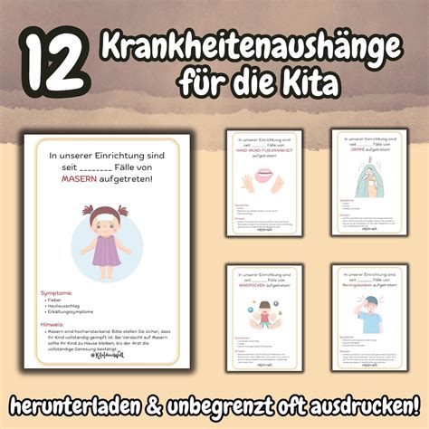12 Childhood Diseases Posters for Daycare & Kindergarten Hygiene
