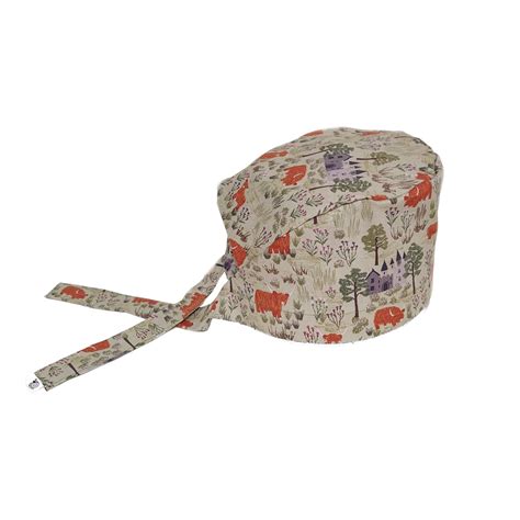 Scrub Cap in Castles & Cattle Sage - Woolly Shell Fabrics