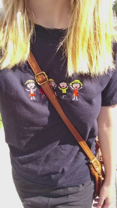 Alice Ruby Flashing Her Braless Petite Tits In The Streets Alice Ruby Braless Flashing