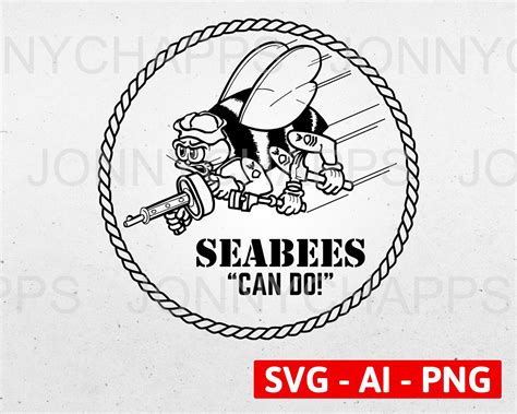 Us Navy Seabees Insignia Seabee Can Do Logo Etsy Navy Seabees Us