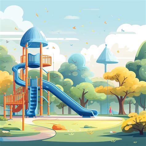 Premium AI Image | illustration of Slide children playing in the park ...