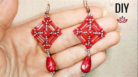 Elegant Bugle Beads Earrings Tutorial How To Make Bugle Beads