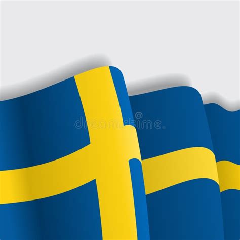 Swedish Waving Flag Vector Illustration Stock Vector Illustration