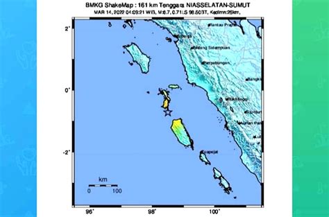 Gempabumi Tektonik M Di Samudera Hindia Pantai Barat Sumatera Nias