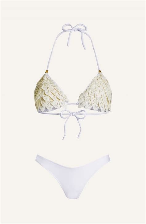 Bikini Triangolo Imbottito Foglie Laser Eco Pelle Slip Brasiliana Tinta Unita Taglia L Colore
