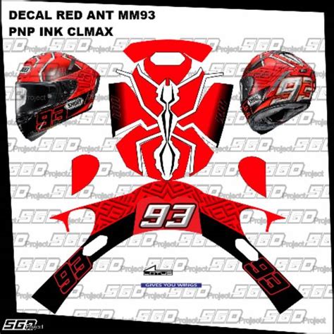 Jual Stiker Decal Helm Motif Red Ant 93 PNP INK CLMAX Shopee Indonesia