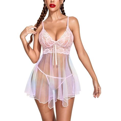Avidlove Women Lingerie Babydoll Lace Nightgown Mesh Chemise Boudoir Nighty Teddy Lingerie