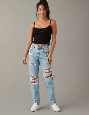 American Eagle Strigid Ripped Mom Jean - 0436_4762_868