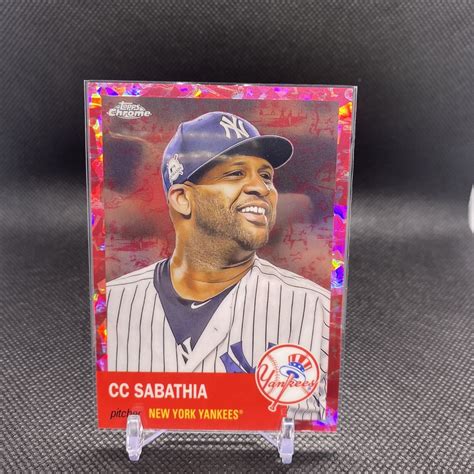 2022 Topps Chrome PlatinumCCSABATHIA 140 Fuschia Toile Atomic