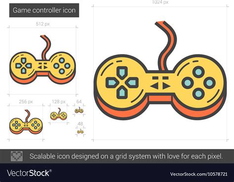 Game Controller Line Icon Royalty Free Vector Image