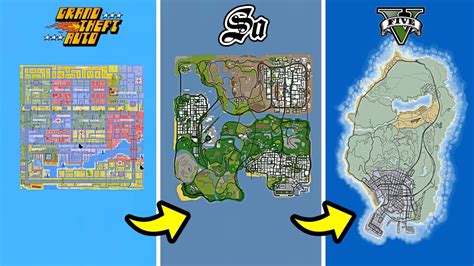 La EvoluciÓn De Los Mapas En La Saga Gta 1997 2013 Youtube