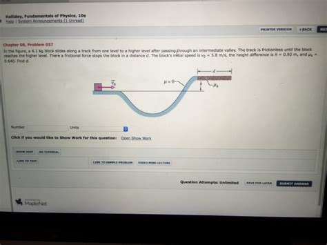 Solved In The Figure A Kg Block Slides Along A Track Chegg