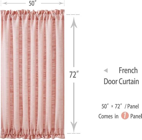 Fmfunctex French Door Panels Sheer Pink Long Linen Textured Front