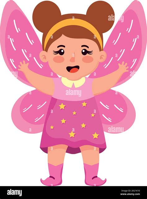 Girl With Butterfly Costume Stock Vector Image And Art Alamy