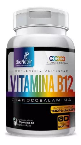 Suplemento de cianocobalamina con vitamina B12 60 cápsulas de