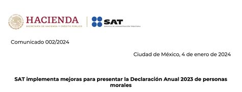 Sat Implementa Mejoras Para Presentar La Declaración Anual 2023 De