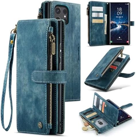 UEEBAI Wallet Case For Samsung Galaxy S24 Ultra 5G Premium Handmade PU