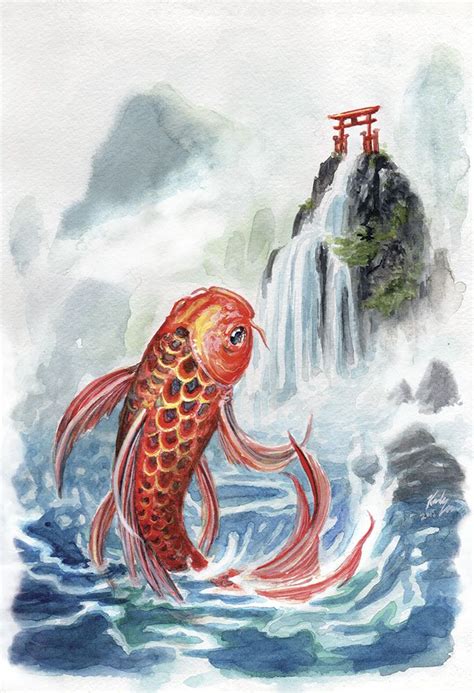 Legend Of Dragon Gate Waterfall Tattoo Koi Dragon Art