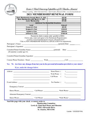 Fillable Online MEMBERSHIP RENEWAL FORM Fax Email Print PdfFiller