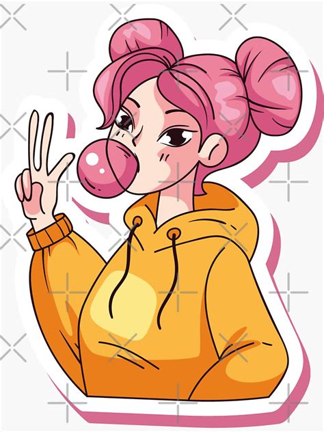 Anime Manga Girl Sticker For Sale By Sofiatheof Redbubble