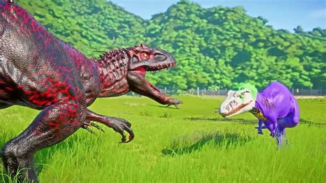 Indoraptor Vs Carcharodontosaurus And Troodon Rex Dinosaurs Fight Indominus Rex Jurassic World