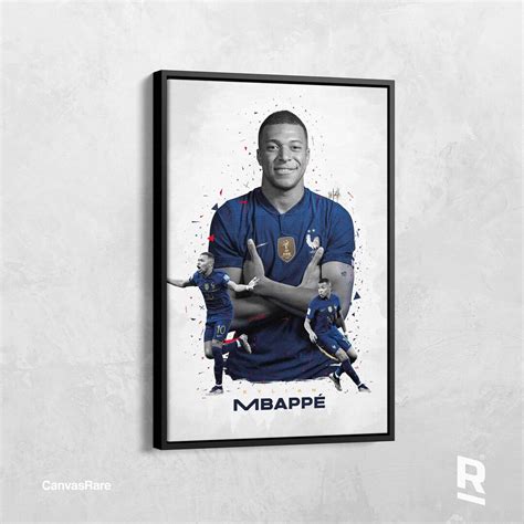 Cartel De Kylian Mbappé Lienzo De Mbappé Arte De La Pared De Etsy España