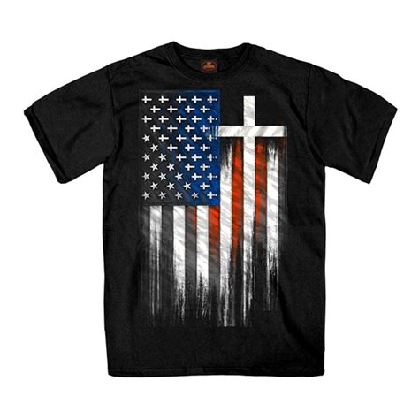 Patriotic American Flag & Cross T-Shirt – Military Republic