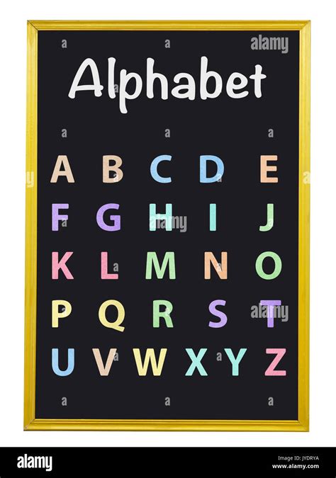 Colorful Alphabet A To Z On Blackboard Stock Photo Alamy