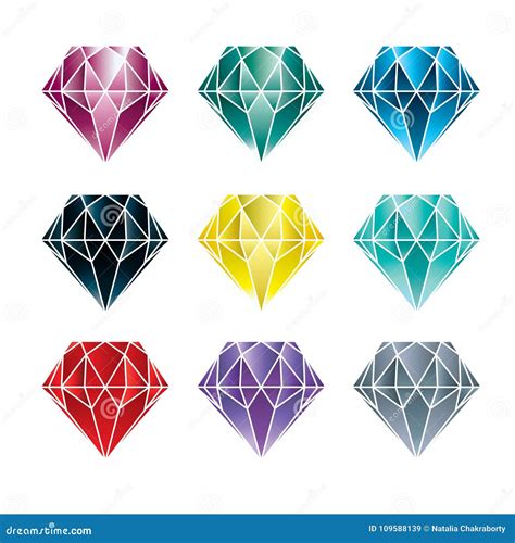 Conjunto Del Vector De Diamantes Ilustración del Vector Ilustración