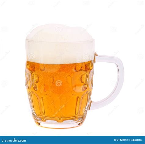 Mug Of Beer With Froth Isolated Stock Image Image Of Brew Bubbles