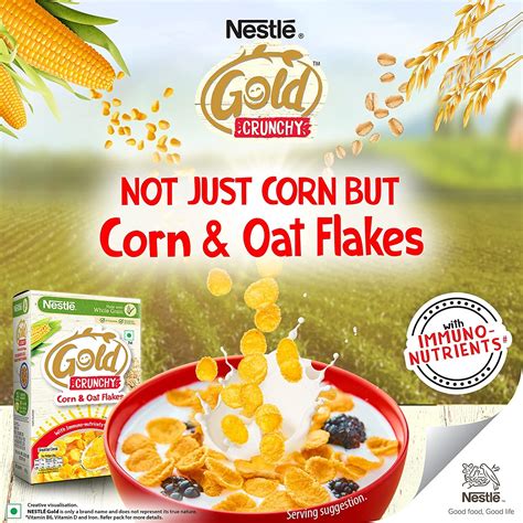 Nestle Gold Crunchy Oat And Corn Flakes Breakfast Cereal 850g With Immuno Nutrients And The