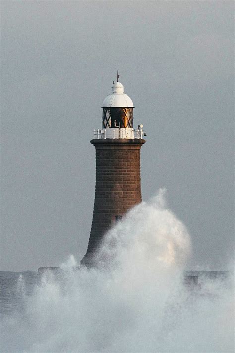 Huge Wave Hitting Lighthouse Scotland Premium Photo Rawpixel