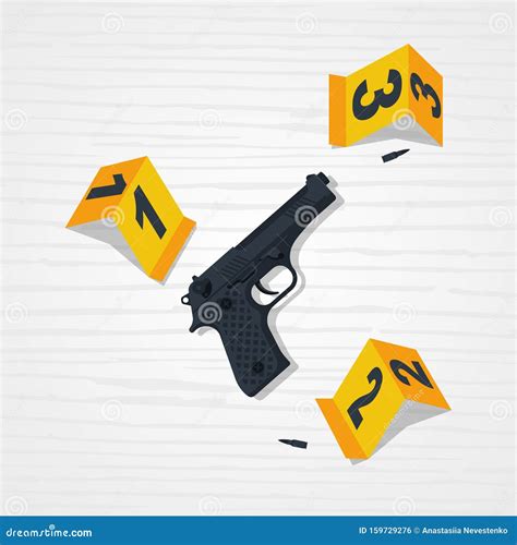 CSI Investigation. Crime Scene. Collecting Evidence Stock Vector - Illustration of number, case ...