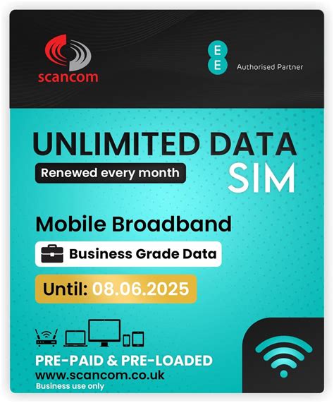 EE 50GB Data Sim Includes 20 Pre Paid Credit 50GB Data Unlimited