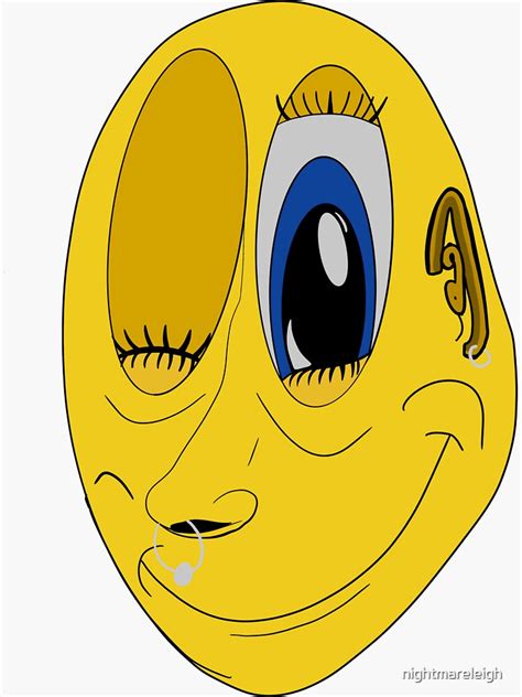 "Weird smiley face" Sticker for Sale by nightmareleigh | Redbubble