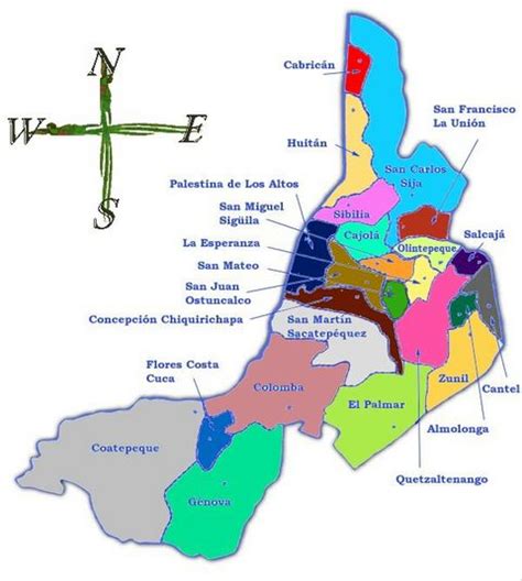 Political Map Of Quetzaltenango Gifex