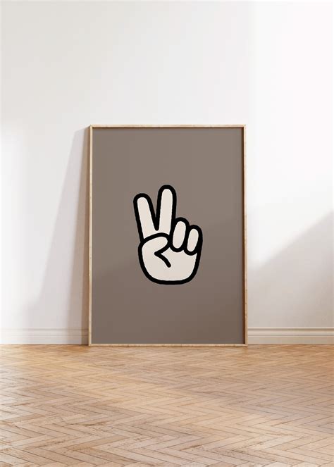 Hand Peace Zeichen Druckbare Peace Finger Wandkunst Kinder WALL ART