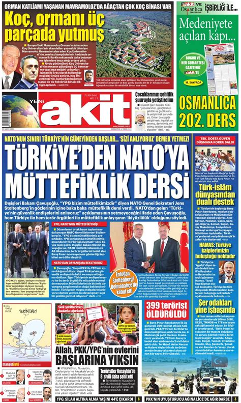 Ekim Cumartesi Tarihli Yeni Akit Gazetesi Man Eti Memurlar Net