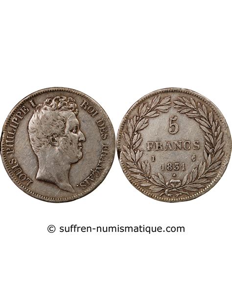 Louis Philippe 5 Francs 1831 I Limoges Tranche En Creux Argent