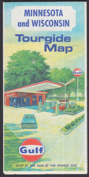 Gulf Tourgide Gasoline Road Map Minnesota And Wisconsin 1969