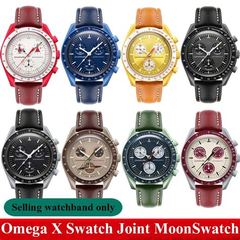 Correa De Cuero Genuino Vintage Para Omega X Swatch Joint Moonswatch Co